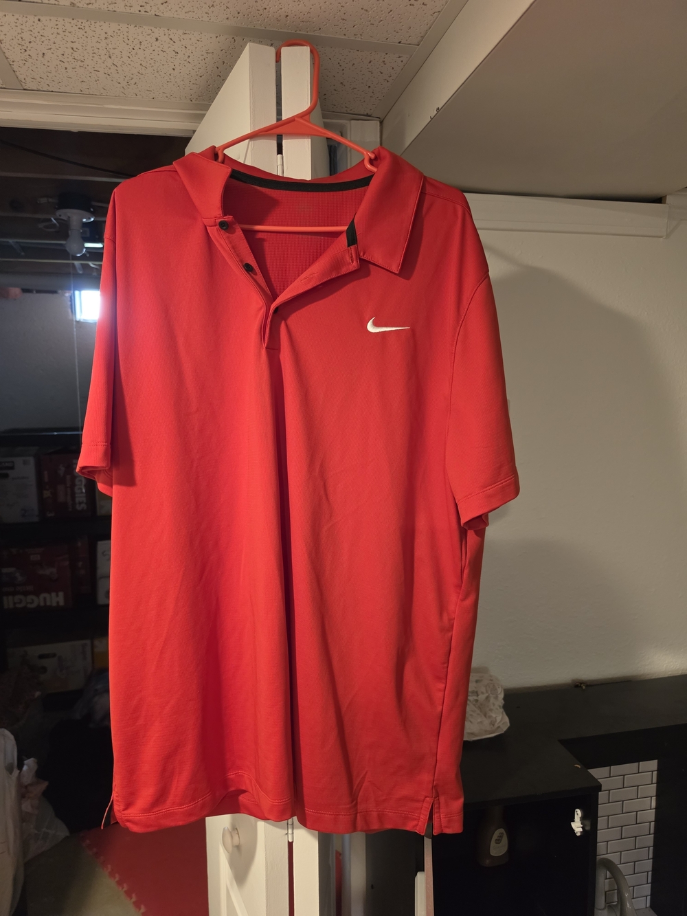 Nike Men's Red Dri-FIT Polo Shirt